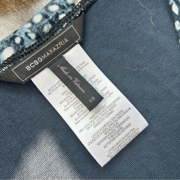 BCBG Blue Aqua Bodycon Dress with Long Sheer Sleeves - Picture 8 of 8